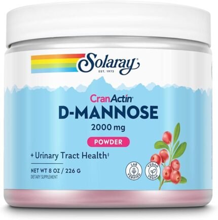 Solaray D-Mannose with CranActin Cranberry AF Extract Powder 226g Healthy Urinary Tract Support, 30 Servings, 8 oz