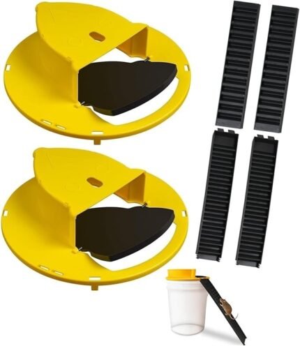 Auto-Reset Humane Rat Trap for Indoor and Outdoor Use | Compatible with 5-Gallon Buckets | 2-Pack Mouse Trap Bucket Lids